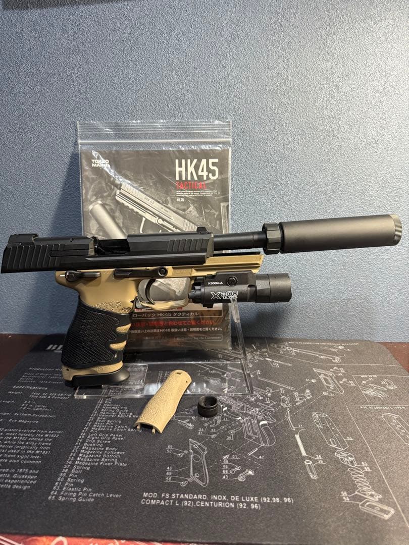最終値下げ東京マルイ製 HK45 タクティカル＋SureFire Replica