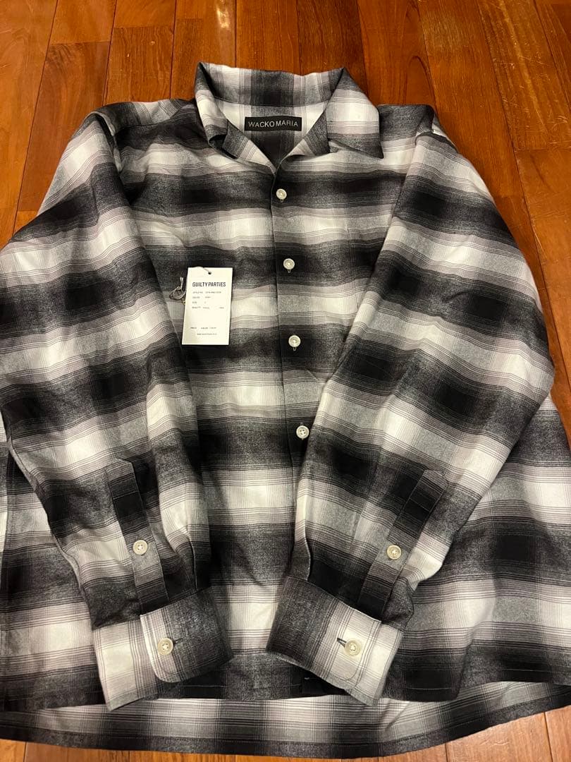 WACKO MARIA グレー 長袖ネルシャツ L 25aw レオパード長袖オープンカラーシャツ (グレー) 25FW-WMS-HI03