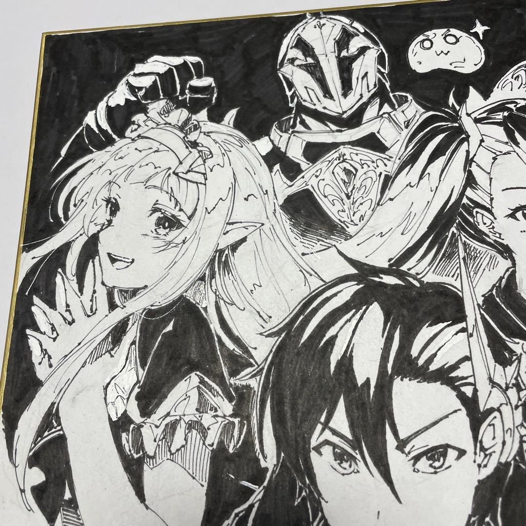 ア*?様 黒の召喚士　原作イラスト：ダイエクスト先生　　直筆イラスト色紙　当選品