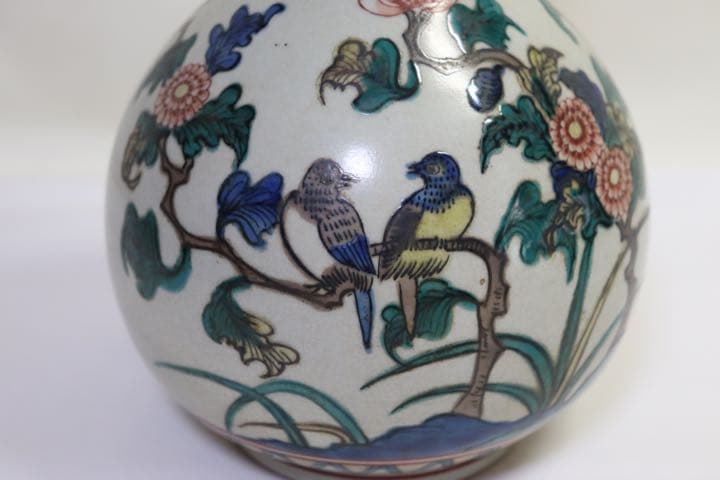 明治　九谷一輪挿　角福　送料込み1122