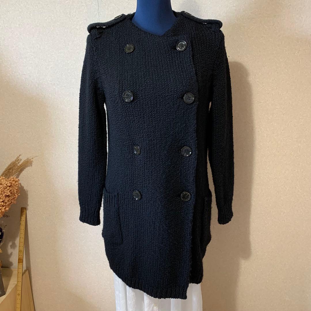 《古着》　Burberry London バーバリーロンドン　ニットコート　黒色