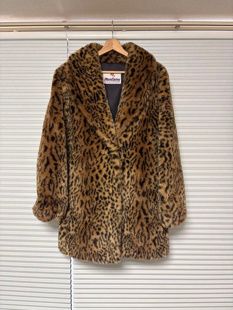 ジャケット・アウター 80's Monterey Fashions leopard fur coat 1980s Monterey ヒョウ柄フェイクファーコート MADE IN USA 表記XL