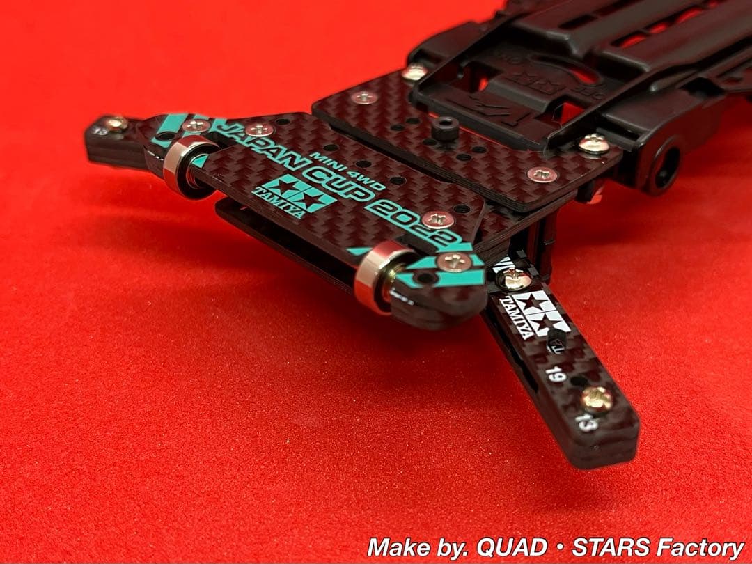 【ミニ四駆・FMVZ用】1軸アンカー＋リヤスキッド　フルカーボン【3mm底上げ】