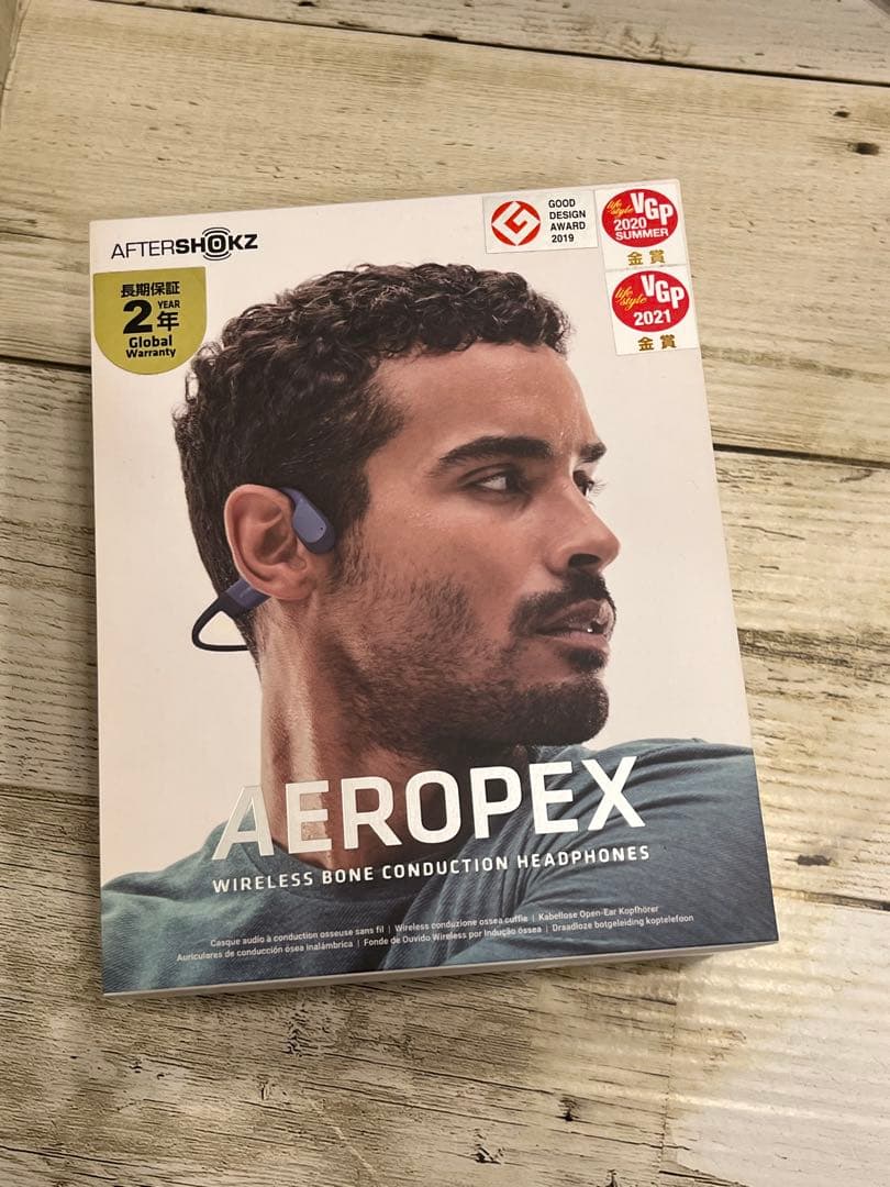 （美品）AFTERSHOKZ AEROPEX Blue Eclipse SHOKZ ( ショックス ) ヘッドホン AEROPEX ( エアロぺクス ) ブルー