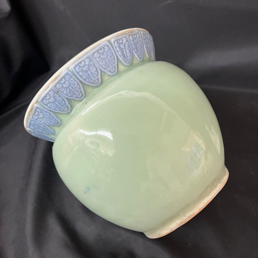 大正ロマン 茶道具 水屋瓶 青磁染付 火鉢 水瓶 金魚鉢 骨董 - メルカリ