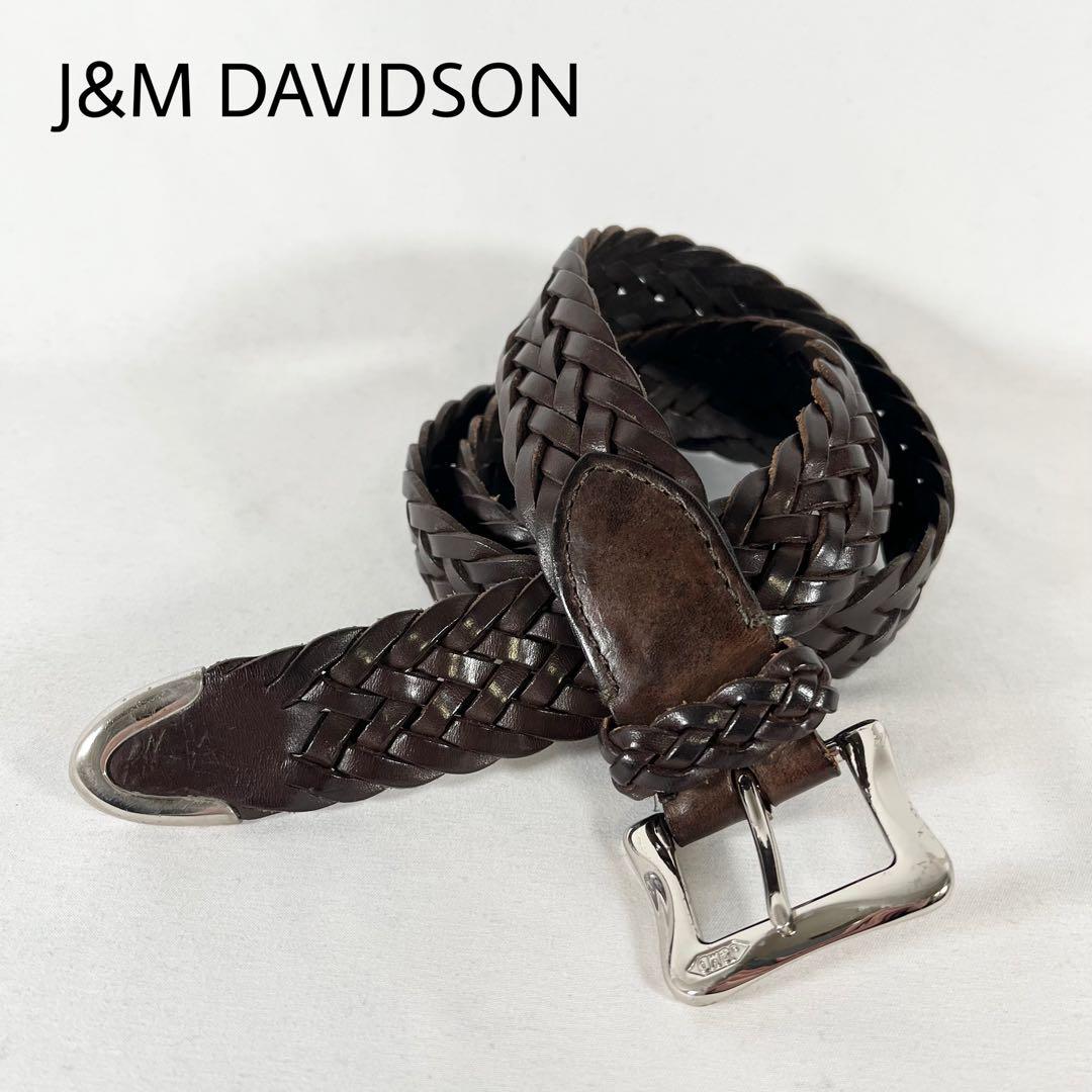 J&M DAVIDSON 編み込み 本革メッシュベルト カジュアル メンズ 圧倒的な存在感！一本はもっておきたいメッシュベルト！J&M DAVIDSON
