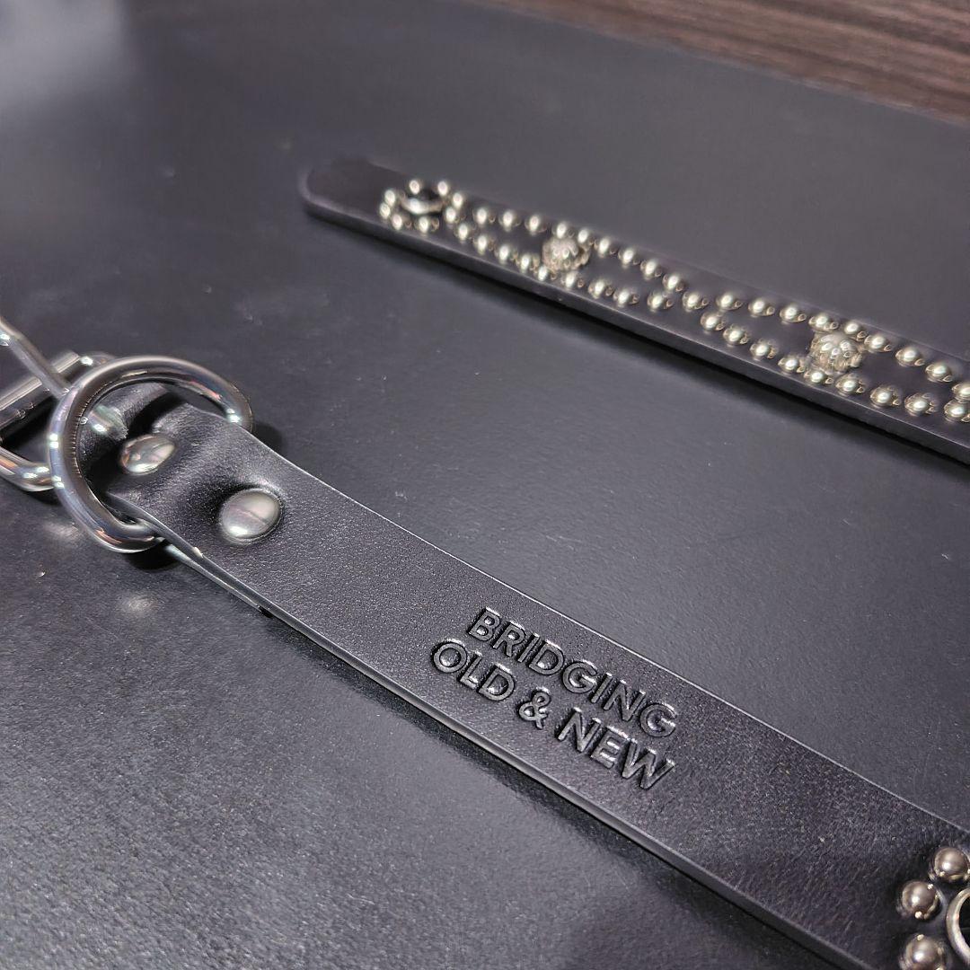 アイ黒□本革レザーフルスタッズナローベルト☆アメカジ古着