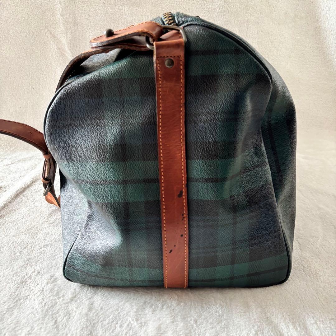 ポロラルフローレン ボストンバッグ 2WAY 緑 PVCレザー ブラック