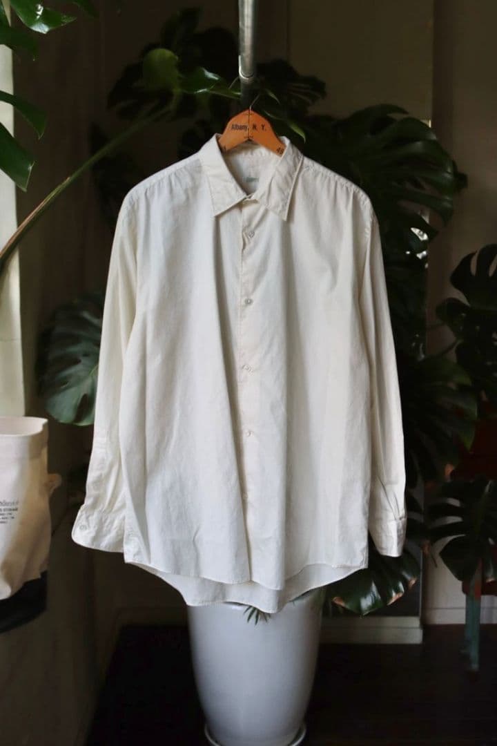 A.PRESSE Regular Collar Shirt ホワイト/ベージュ A.PRESSE Regular Collar Shirt