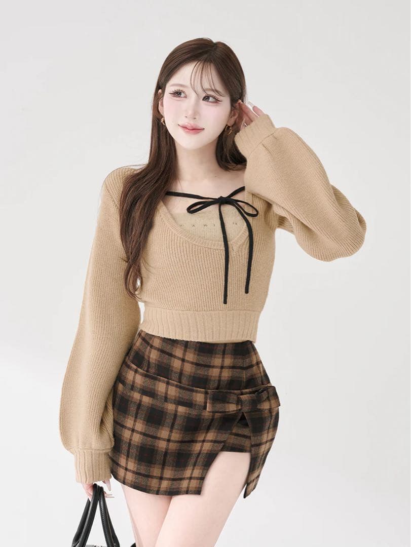 ダーリッチ アシメレイヤードニットトップス ベージュ アシメレイヤードニットトップス – Darich (ダーリッチ)