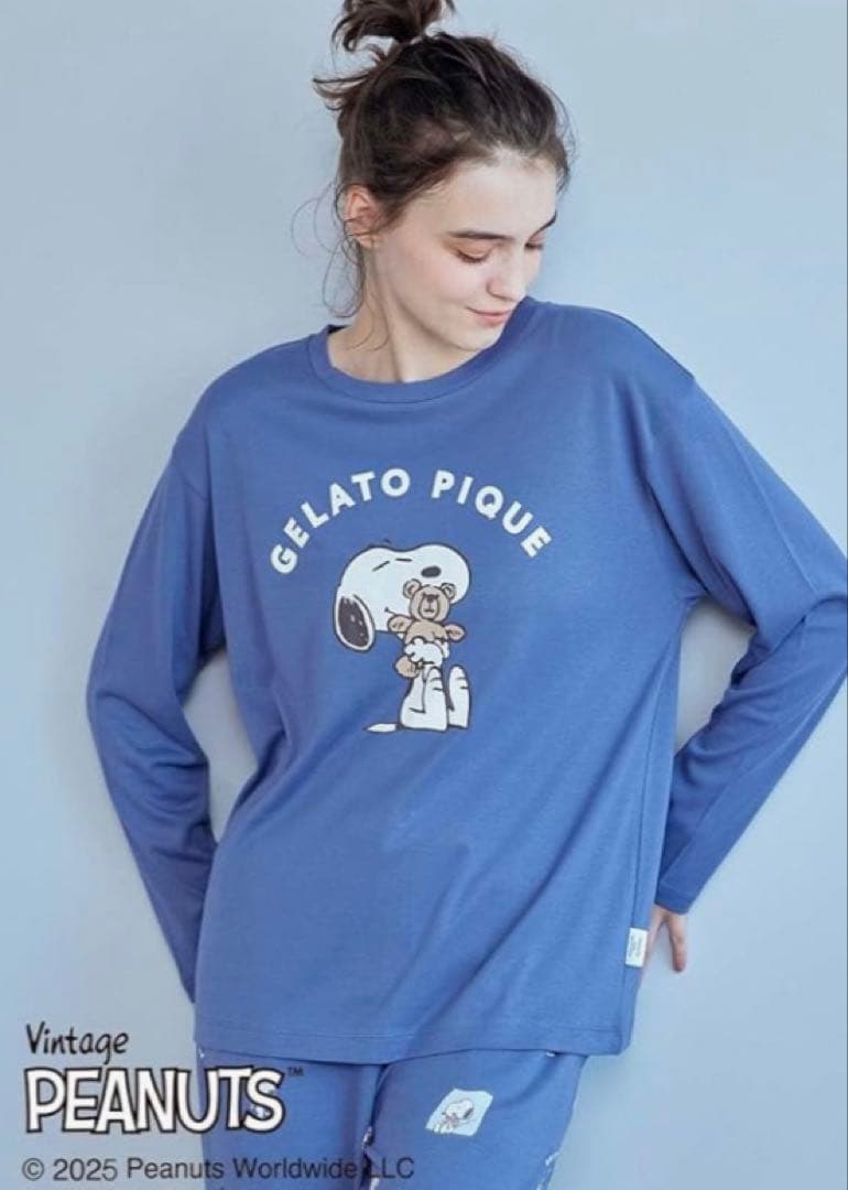 新品！ジェラートピケ♡Peanutsスヌーピールームウェア上下セットネイ