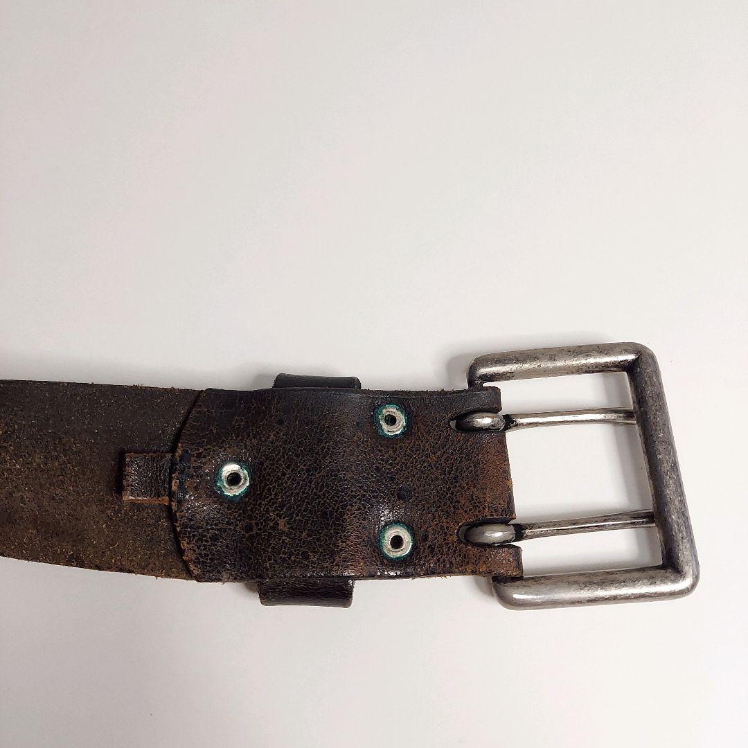 vintage ヴィンテージフェードグランジベルト 本革 焦げ茶 カート