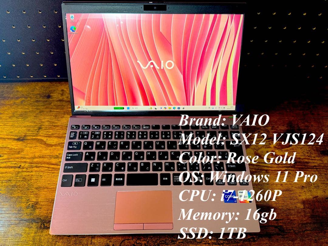 VAIO SX12 VJS124 ローズ12世代 i7 16g 1T 2026年最新】VAIO sx12 i7の人気アイテム - メルカリ