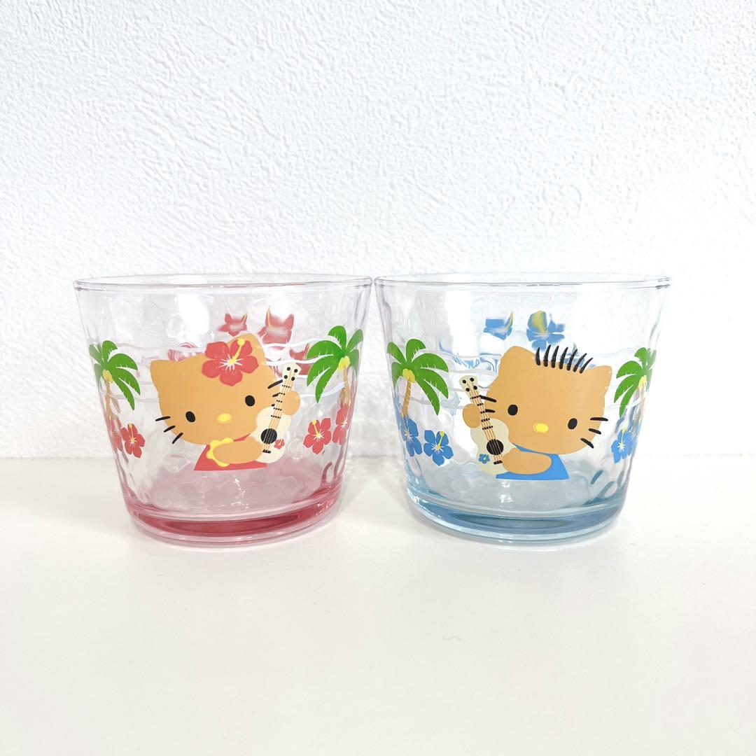未使用 Sanrio サンリオ 日焼け キティ ダニエル ペアグラス 2002年 未使用 ハローキティ グラス セット ガングロキティ 2002年 サンリオ