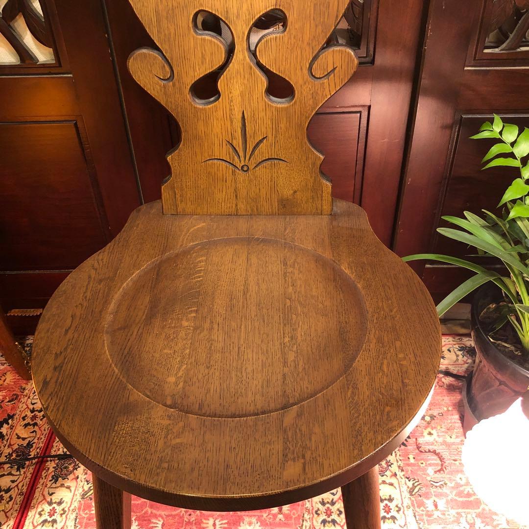 ローズ様専用2脚 ブリティッシュアンティークST ハートくり抜き 板座