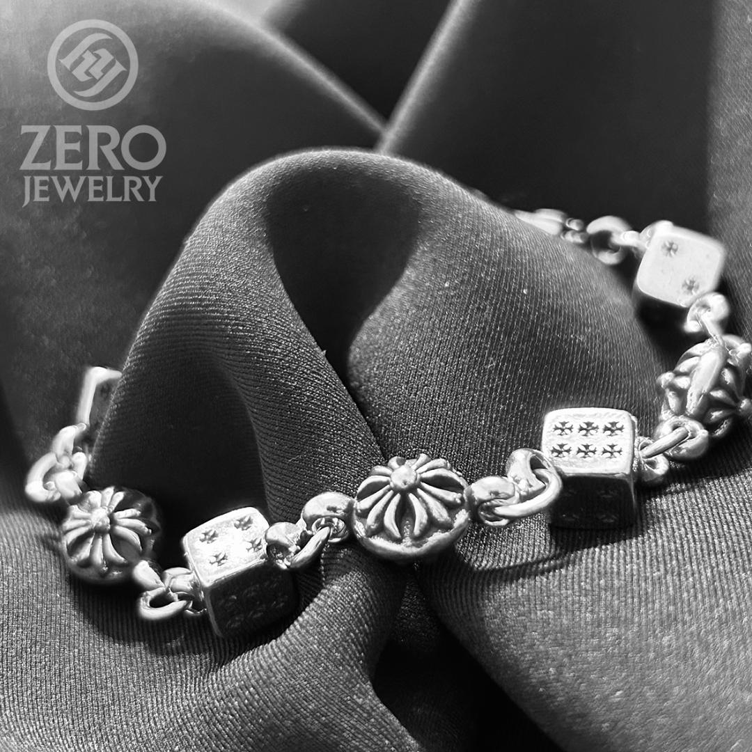 【⭐️即日発送⭐️925刻印】18cm クロスボール＆ダイス／ブレスレット Chrome Hearts - クロムハーツ ダイス クロスボール ブレスレット