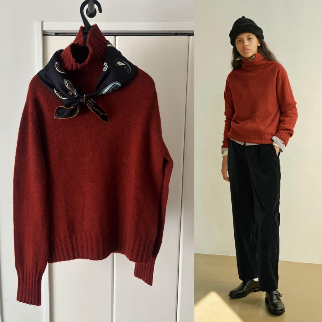 2022AW マーガレットハウエル　カシミヤ100% タートルネック　セーター MARGARET HOWELL - 2022美品マーガレットハウエル☆ウールカシミヤ