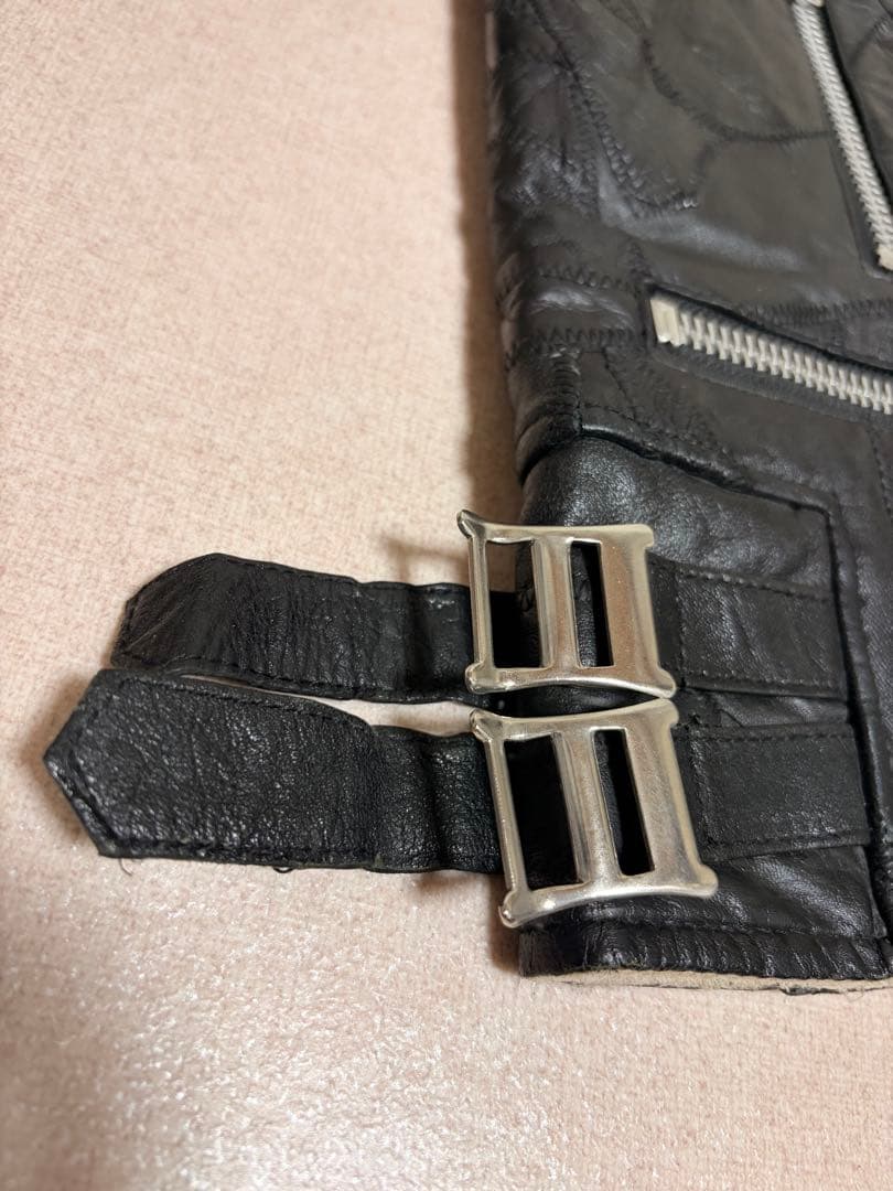 希少 美品 fuudobrain ツギハギ 本革 シングルライダースジャケット