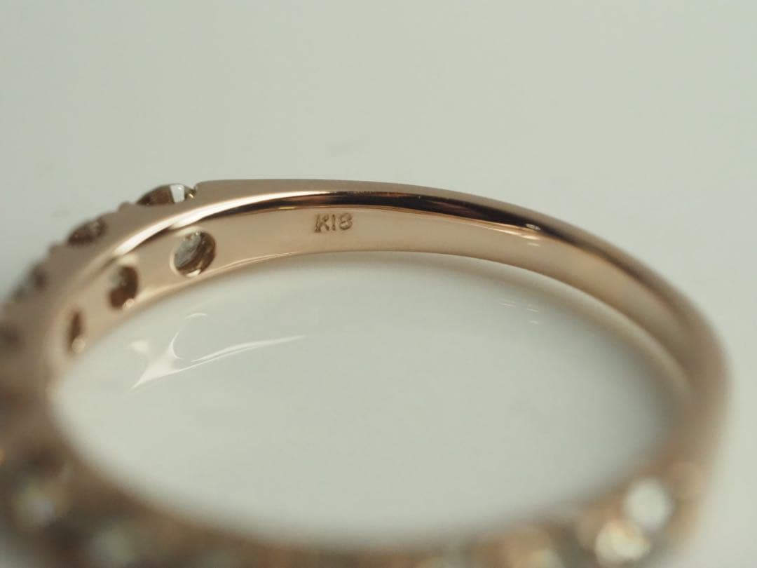 ◎1.00ct!! K18PG 天然ダイヤモンド 3/5エタニティリング　14号