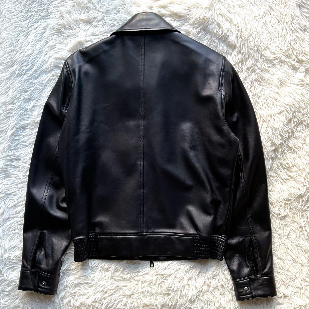 未使用級✨dunhill ダンヒル レザージャケット 羊革 ボンバー ブラック