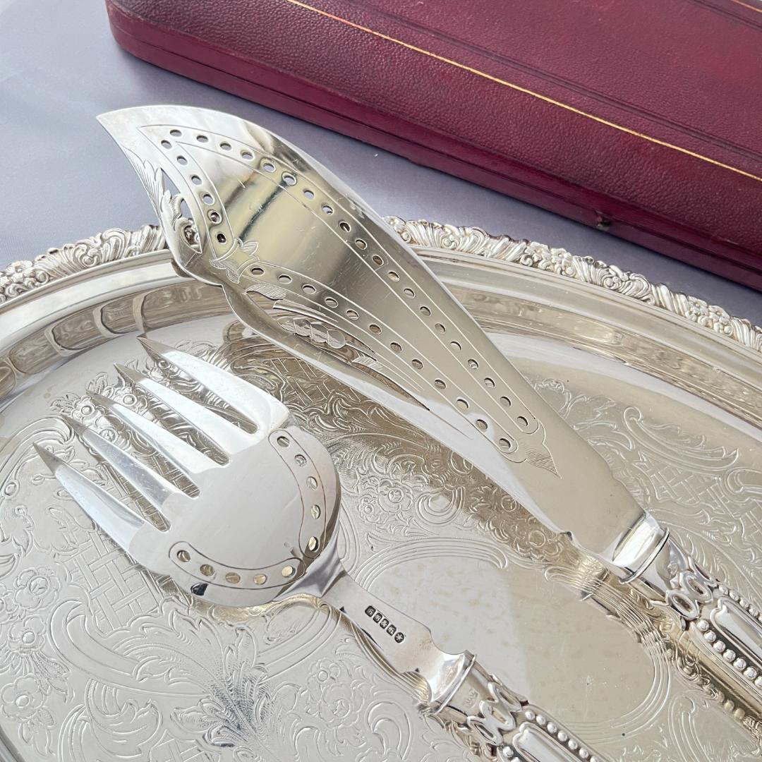 Harrison Fisher】パールのサーバーセット 【シルバープレート