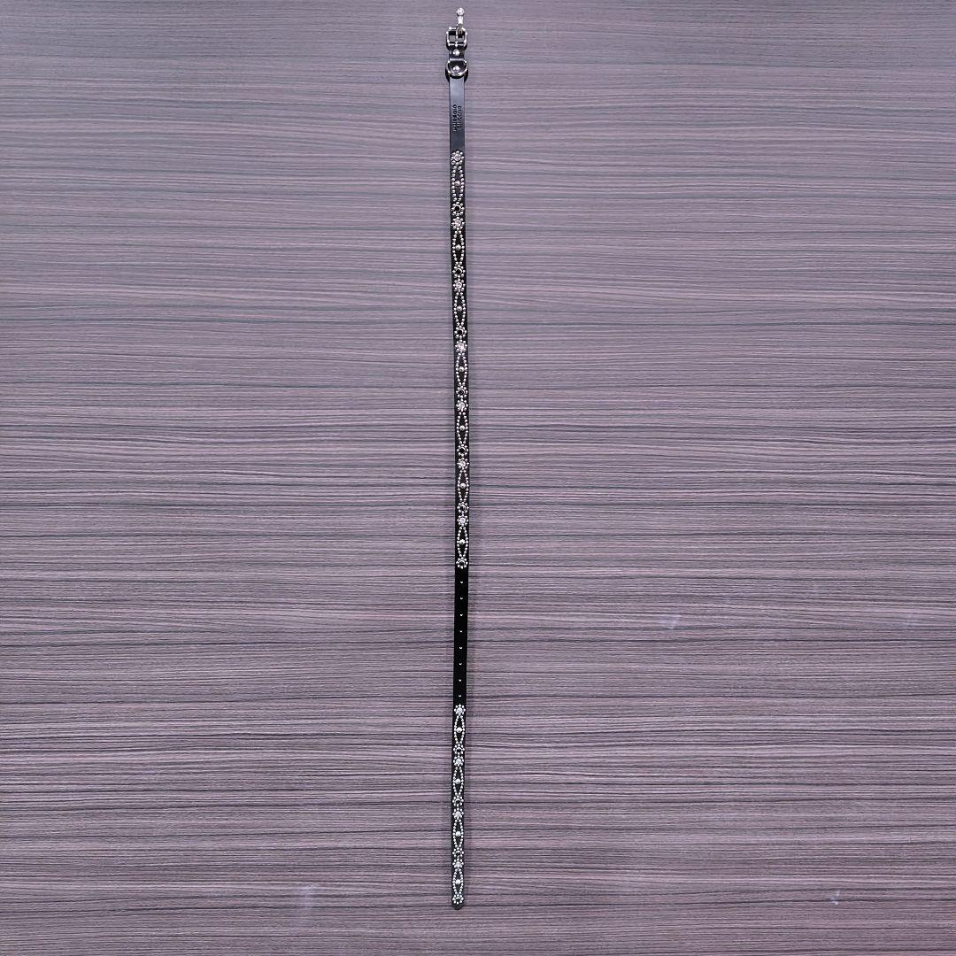 クロス銀□本革レザーフルスタッズナローベルト☆925アメカジ