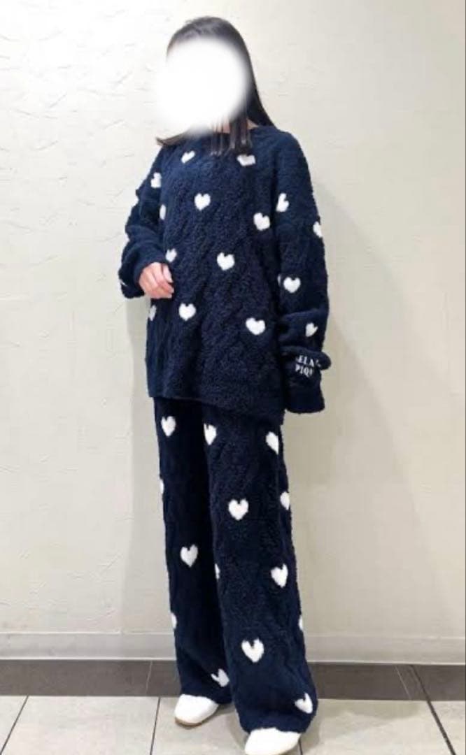 ジェラピケ　ハートジャガードプルオーバー　メンズサイズ セール】【ONLINE限定】ハートジャガードプルオーバー＆ショートパンツ