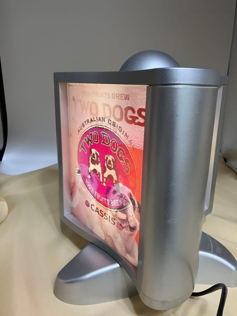 レアTWO DOGS 回転ネオンサイン ディスプレイ看板照明 レンチキュラー