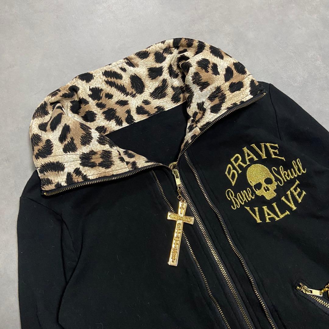 平成ギャル d.i.a ブルゾン 十字架 ドクロ ヒョウ柄 グランジ CE63