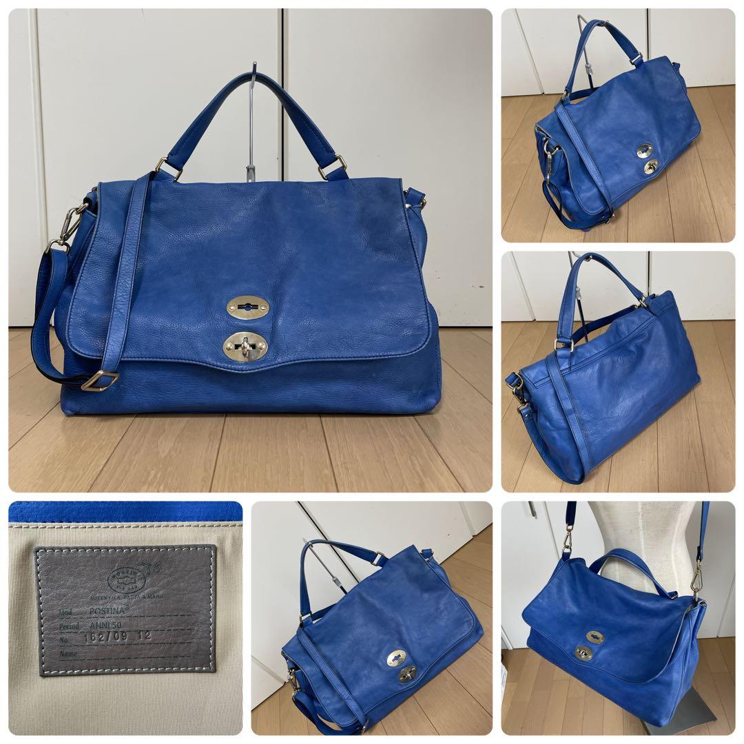 ザネラートZANELLATO 2wayショルダーポスティーナ中古ブルーL