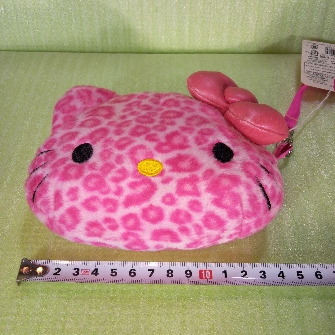 ハローキティ　ヒョウ柄　ポーチ　桃色　ピンク　ぬいぐるみショルダーポーチ