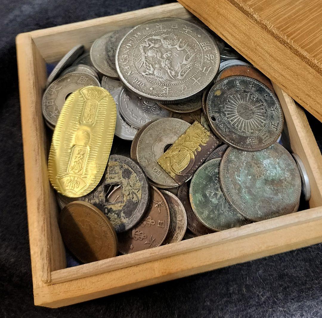 め*る様 1円銀貨小判古銭雑銭色々 桐箱おまけ 古銭穴銭銅銭 Yahoo!オークション -「雑銭」の落札相場・落札価格