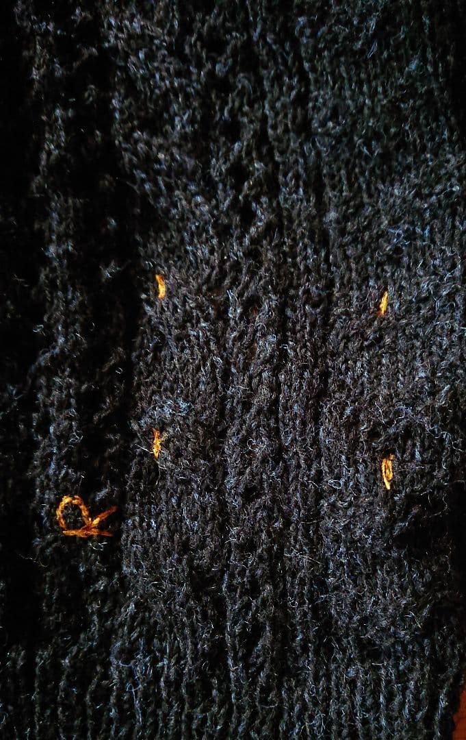 45R☆シェットランドレースニットのボレロカーディガン/インディゴ