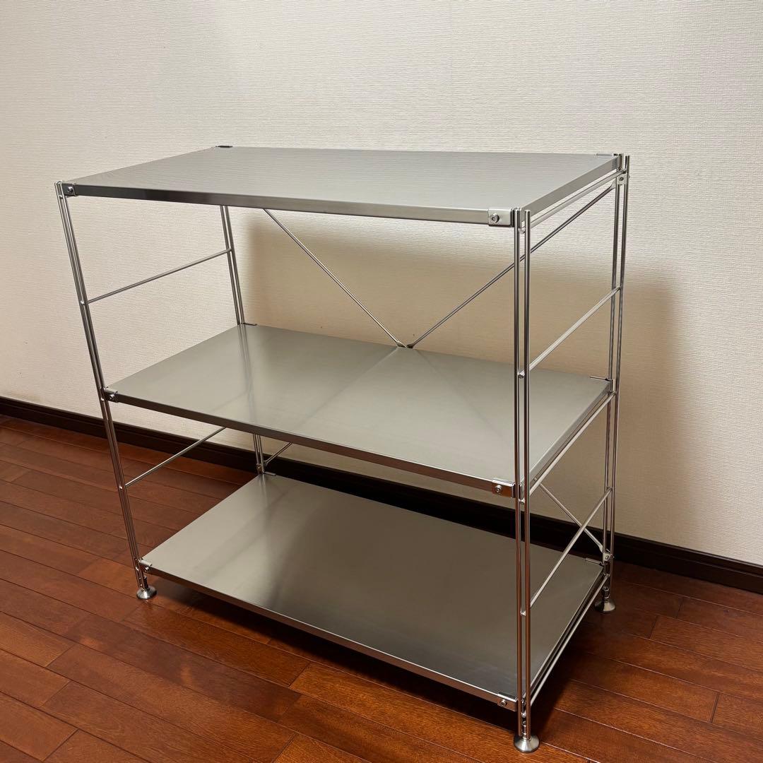 【受け渡し限定】無印良品　ステンレス　ユニット　シェルフ ステンレスユニットシェルフ オーク材棚セット 大 | 無印良品