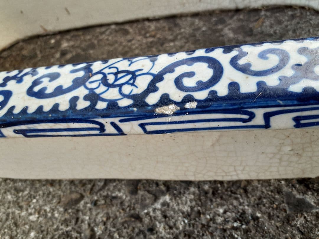 希少　古伊万里　染付　和式便器　蛸唐草　アンティーク　骨董　ディスプレイ　古民家