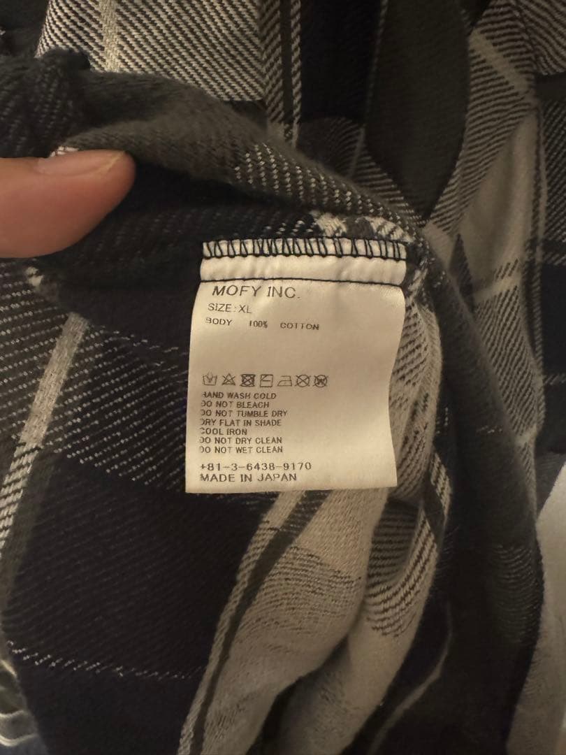 藤原ヒロシさん着用 SEQUEL 長袖ネルシャツ ブラック/グレー