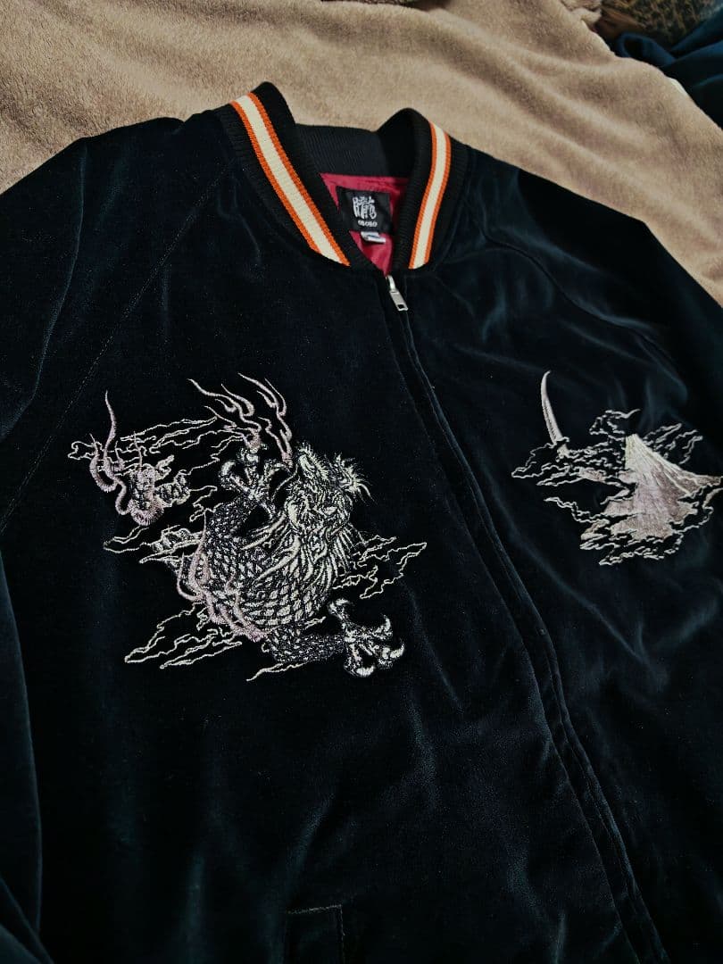 美品 別珍 龍 OBORO 日本限定 スカジャン ベロア vintage - メルカリ