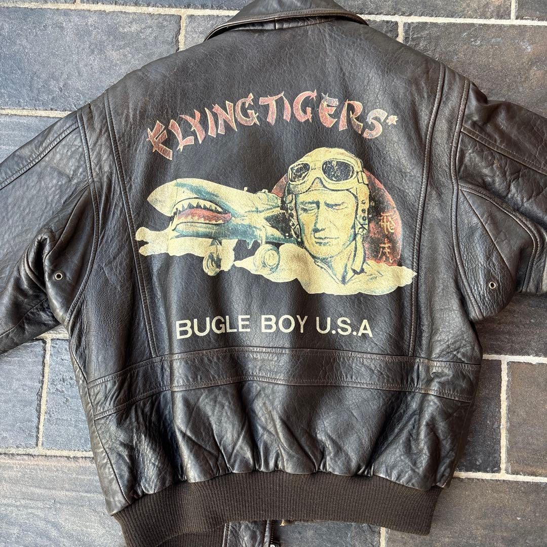 90s 短丈 レザージャケット A-2 vintage ブラウン 羊革 古着 - メルカリ