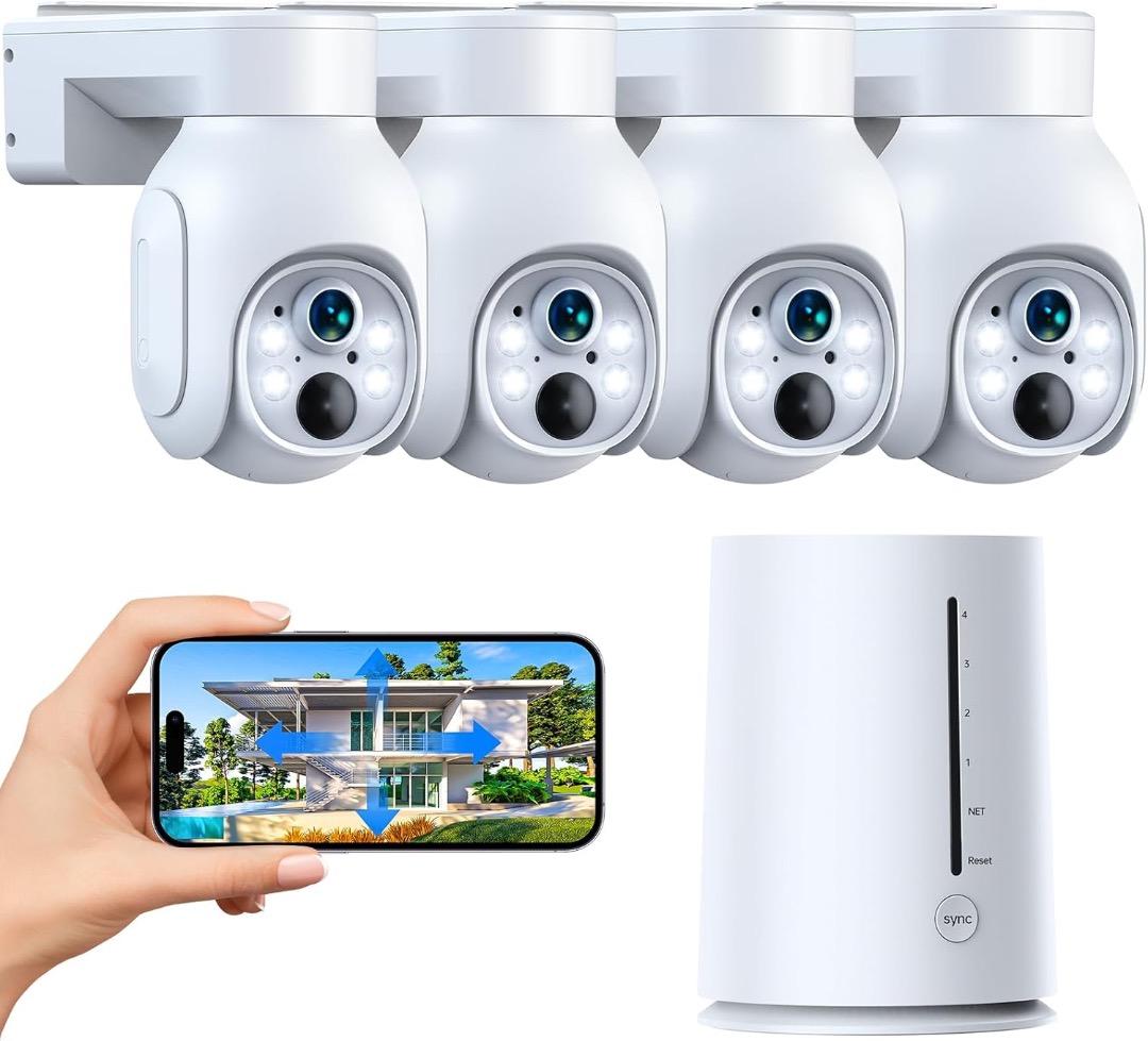 500万画素・電源不要 360° 防犯カメラ ワイヤレス 監視　IP66 防犯カメラ 監視カメラ ワイヤレス 屋外 WiFi 防犯灯 ドーム 500万画素