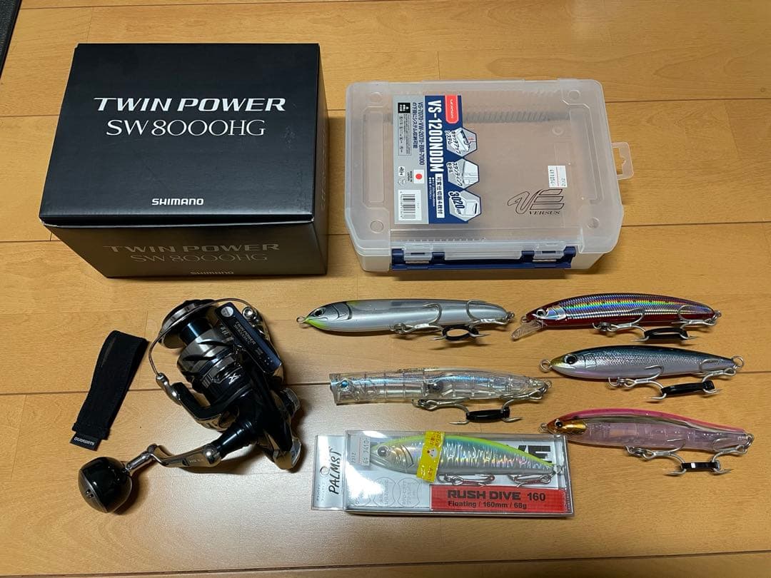 シマノ 21ツインパワーSW 8000HG + プラグ6本セット シマノ（SHIMANO） 21 ツインパワーSW (TWIN POWER SW) 8000HG