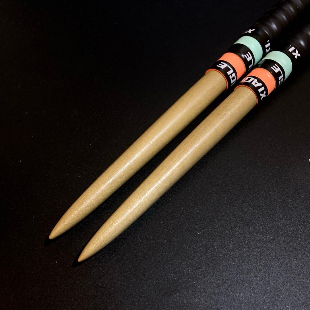 31【旋盤使用】ロール処理型マイバチ 朴 高密度材 光沢あり グリップ3