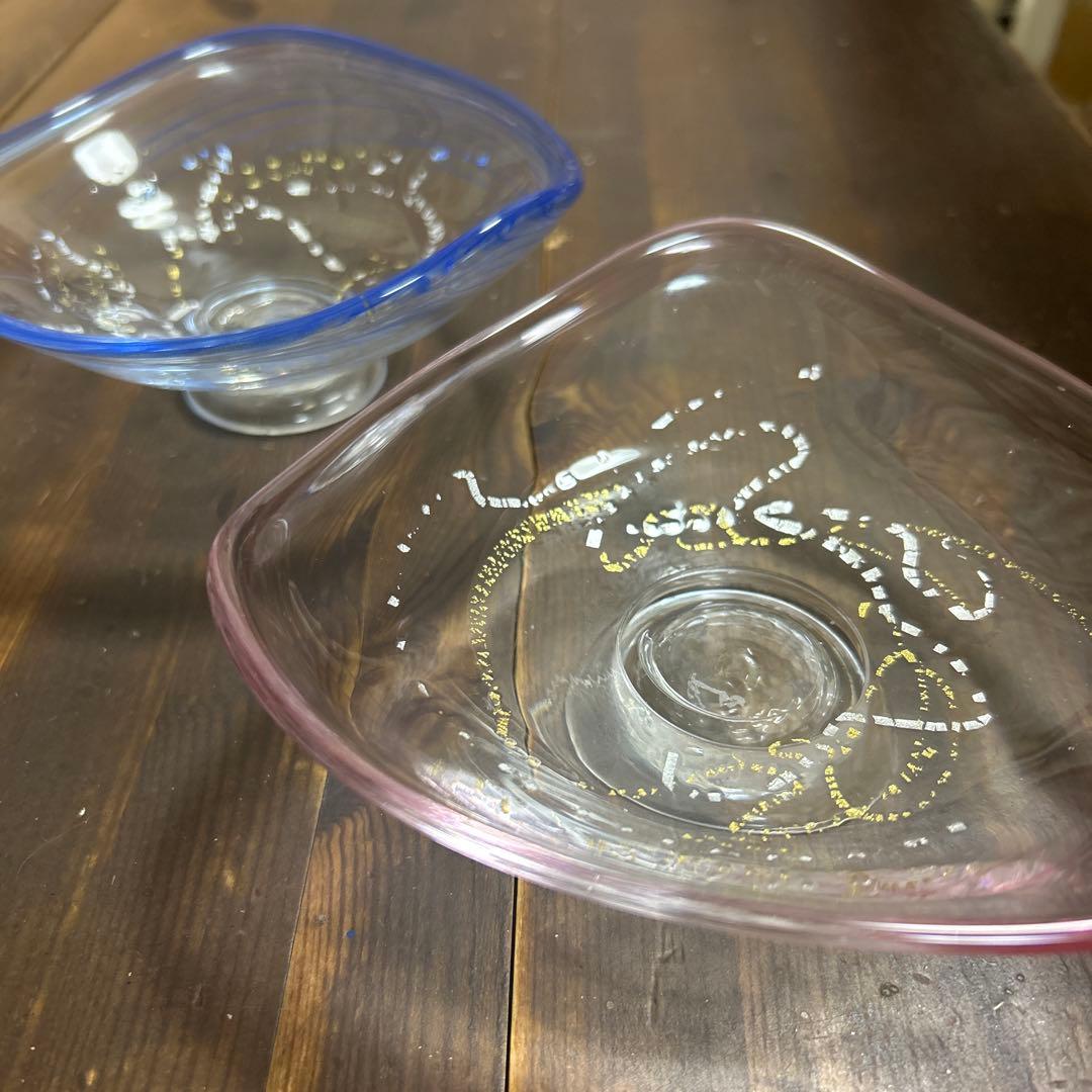 作家　ガラス作家　脚付皿　金彩銀彩　吹きガラス　刻印あり　作家物 AK-GK-1_11.jpg?v=1753177584&
