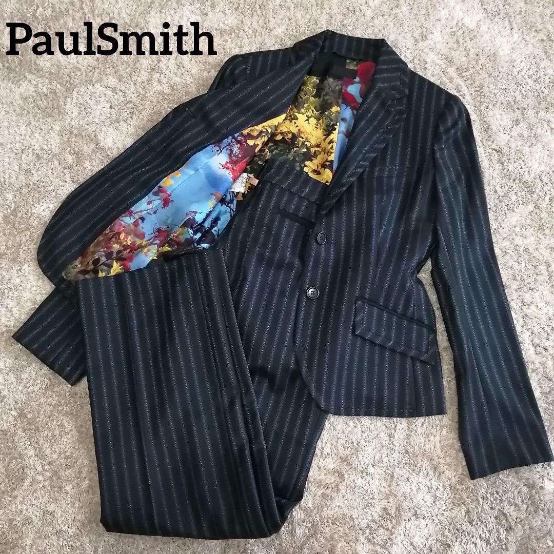 大きいサイズポールスミスブラック　セットアップ　ストライプ 花柄 42 パンツ Paul Smith（ポール・スミス） PAUL SMITH COLLECTION セットアップ
