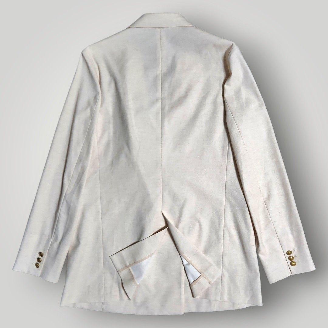 美品✨プラステ リネンブレンド ダブルジャケット 金ボタン M