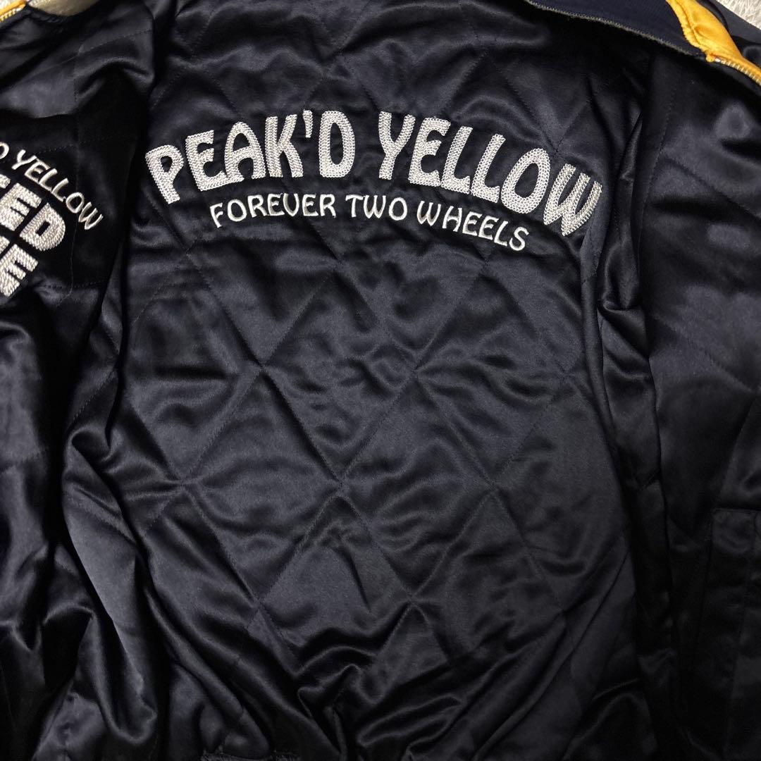 ピークドイエロー SPEED JUNKY リバーシブル スカジャン バイク刺繍