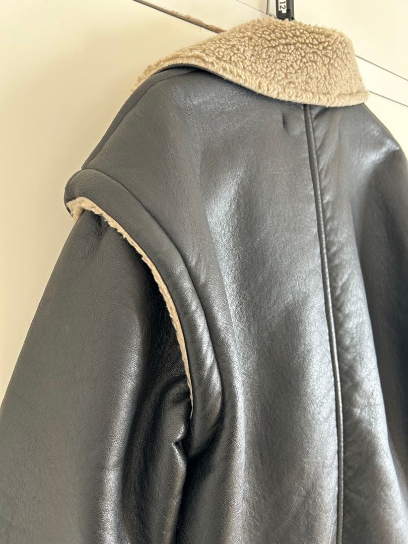 muller of yoshiokubo フェイクレザーボア コート2WAY