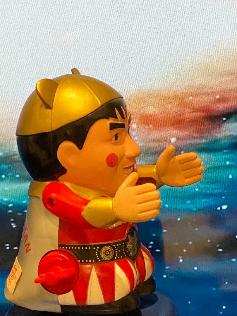 可動品】昭和からのヒーロー絶版タケチャンマン人形ゼンマイ式☆新品未