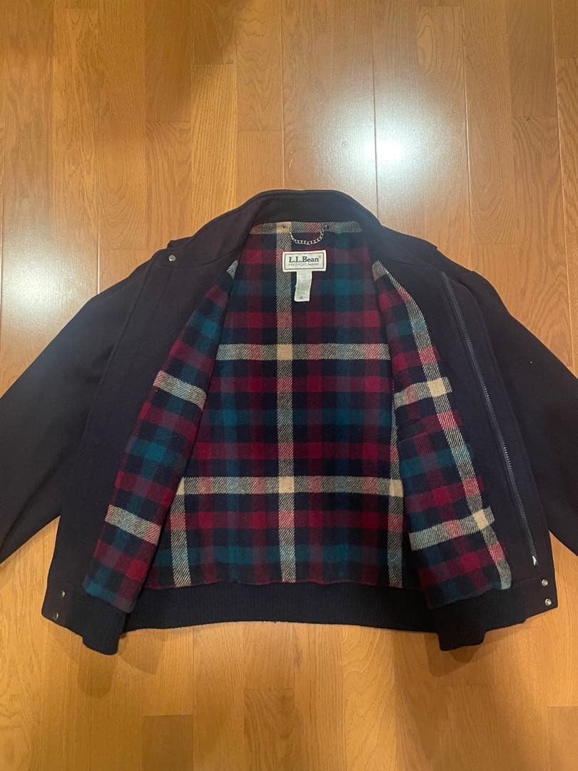 【チェスナット】L.L.Bean チェック裏地 ウールブルゾン 短丈