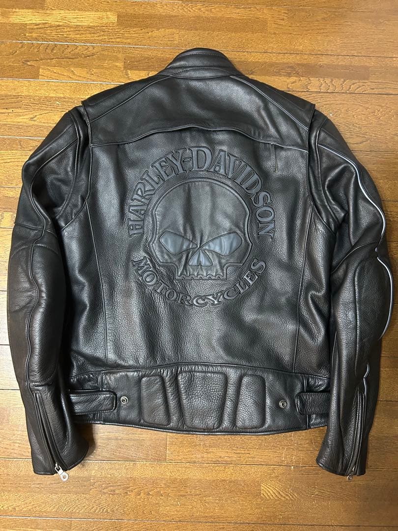 【希少　美品】ハーレーダビッドソン　ライダースジャケット　スカル Harley Davidson - 美品 ハーレーダビッドソン ライダースジャケット