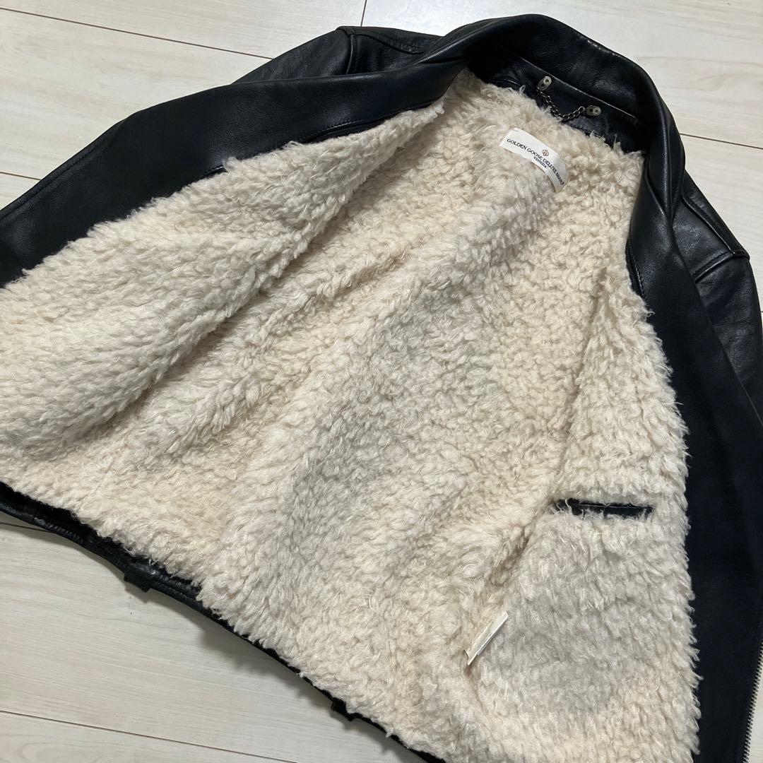 golden goose ゴールデングース ボア付き レザーライダース 稲葉浩志